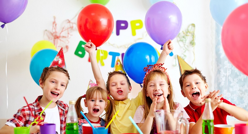 happy kids having a birthday party